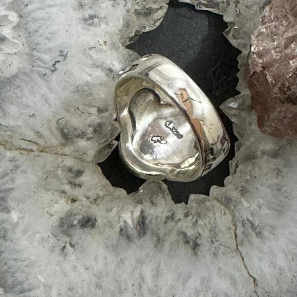 Carolyn Pollack Sterling Oval Mother of Pearl Decorated Shield Ring For Women - Picture 7 of 10